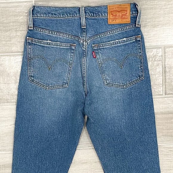 Levi's Premium 501 Distressed Skinny Jeans in Post Modern Blues Women's Size 24 - Picture 8 of 10